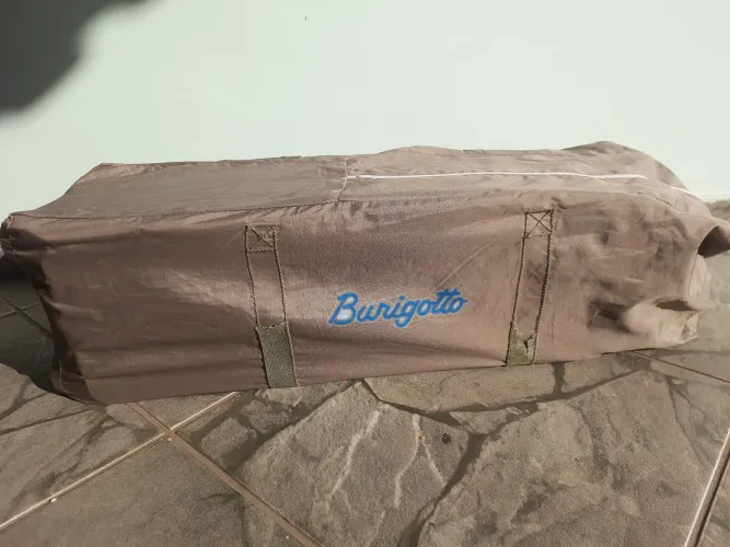 Berço Desmontável Portátil Verde com Bege - Burigotto