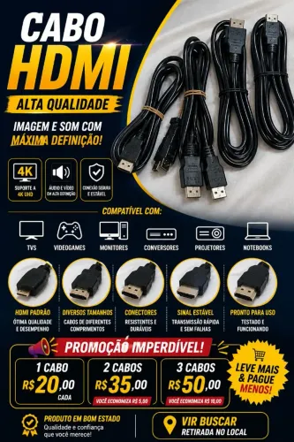 Vendo fontes de alimentação ,cabos hdmi,e chicote plug