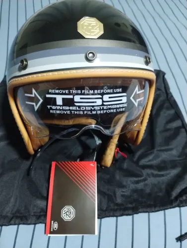 Capacete custom Olx School com viseira 
