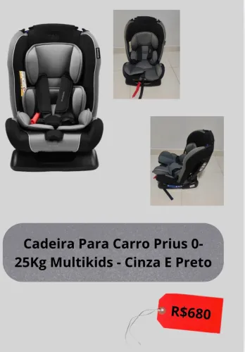 Cadeira Para Carro Prius O- 25Kg Multikids - Cinza E Preto