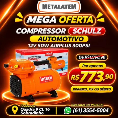 COMPRESSOR DE AR DIRETO INTECH MACHINE WIND JET LARANJA