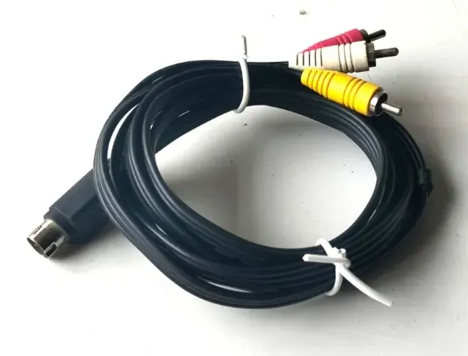 Cabo Adaptador 3RCA x Mini-DIN 10 Pinos (Áudio e Vídeo) - 1,80 m - Usado - Funcionando