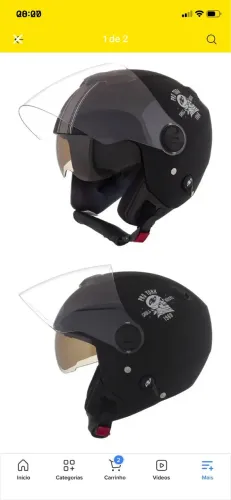 Capacete Feminino TAM M com Óculos