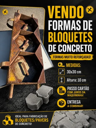 Duas formas para bloquetes de concreto! Reforçadas! 
