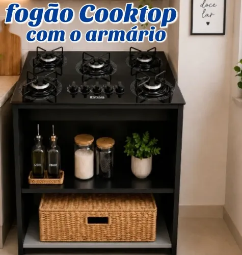 Cooktop 5 bocas mais armário 