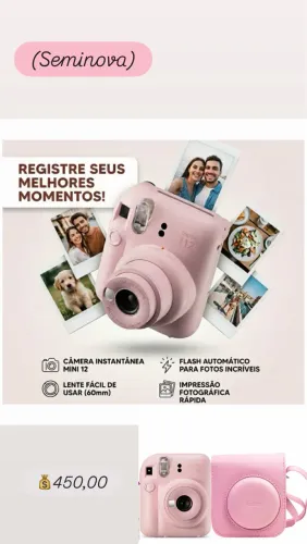 Câmera Instantânea Fujifilm Instax Mini 12 - rosa