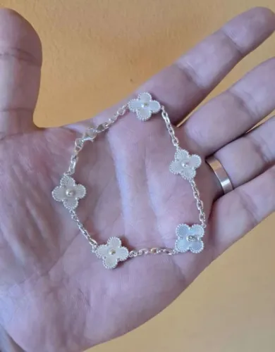 Pulseira trevo prata 950