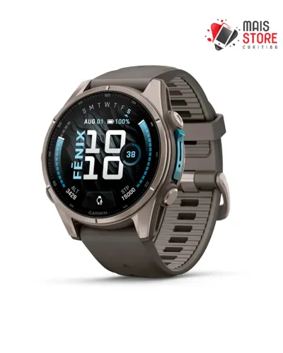 Relógio Garmin Fenix 9 Amoled Sapphire 47mm - Titanium/Pebble Gray-010-04762-00 - Novo