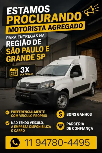 Procura-se Motorista Agregado Entregas em Carapicuíba, São Paulo e Grande SP