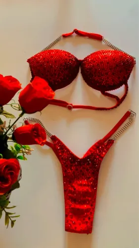 Biquíni de Competição / Ensaio (Vermelho Cristal)