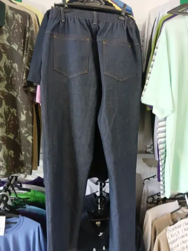 Calças jeans com elástico para trabalho 