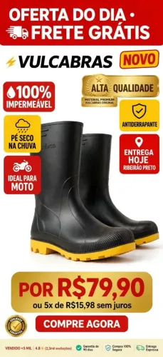 Galocha Botina Impermeável motocicleta