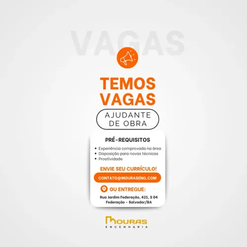 Vaga temporária Ajudante pratico 