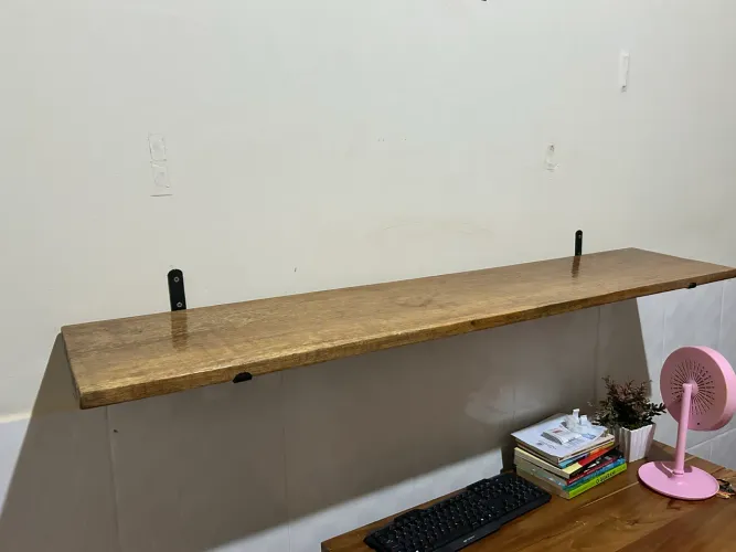 Conjunto Completo Home Office Industrial - Madeira Maciça e ferro (6 peças)