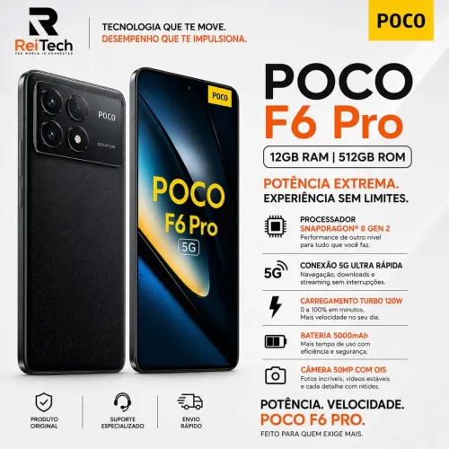 Poco F6 Pro 5G 12Gb RAM 512Gb Lacrado- Black