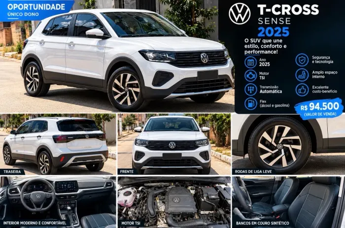 Volkswagen T-Cross Sense 1.0 TSI Flex 5P Aut. 2025