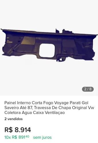 Painel Interno Corta Fogo Voyage Parati Gol Saveiro Até 87, Travessa De Chapa Original Vw