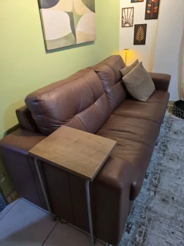 Sofá de couro 2 lugares 