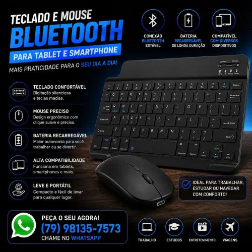 Teclado e mouse bluetooth
