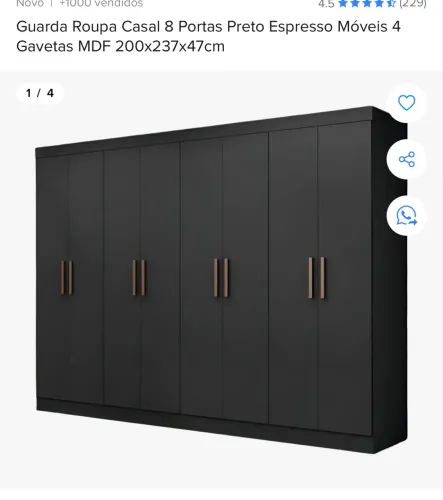 Guarda roupa preto