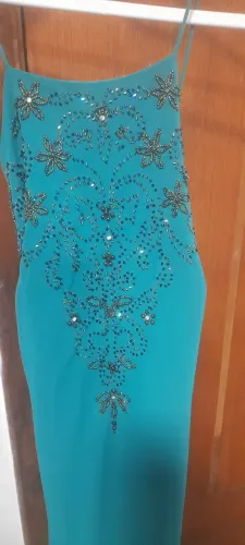 Vestido verde alta costura