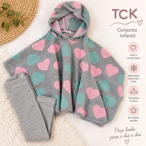 Conjunto infantil poncho tam 6