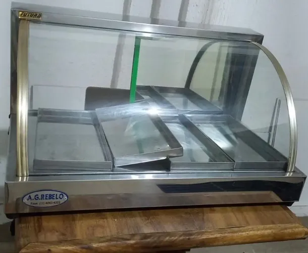 Estufa para salgados em inox aquecida 
