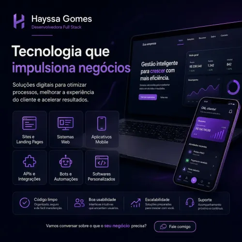 Criação de Sites, Sistemas, Apps e Automações