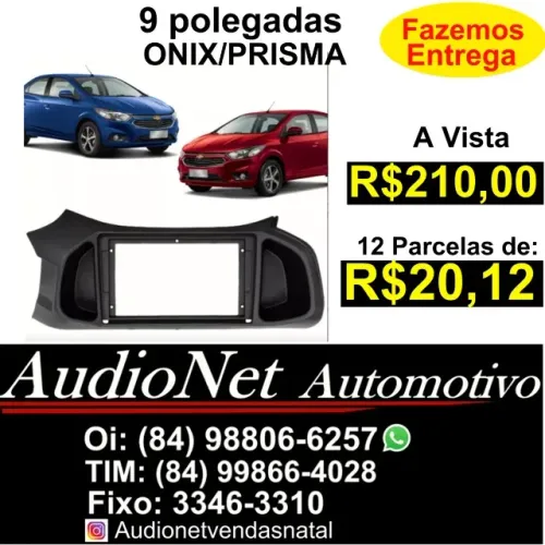 Moldura 2 Din Painel Dvd 9 Polegadas Onix Prisma 2016 2017 2018 19 Carro Multimidia