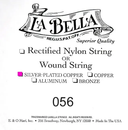 LA BELLA .056 [PODE SER A 7a. CORDA VIOLÃO 7 CORDAS] Silver Wound Bass String [Single]