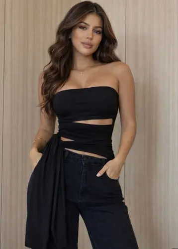 Blusa Preta Tomara que Caia