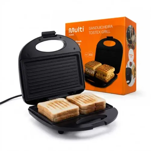 Sanduicheira e Grill 750W 127V com Chapa Antiaderente Ondulada Multi