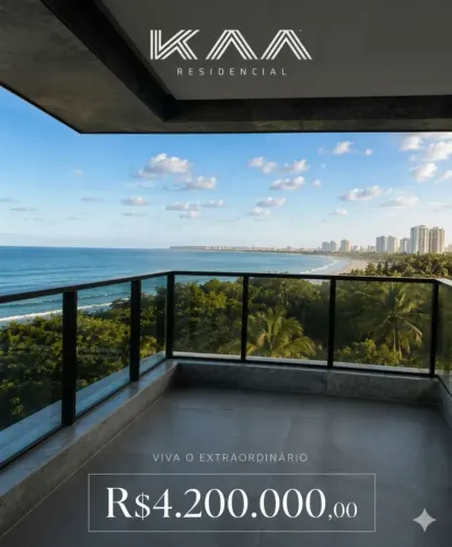 Vendo Exuberante Apto com 4 Suítes Pé na Areia com 256 m² em Jacarecica