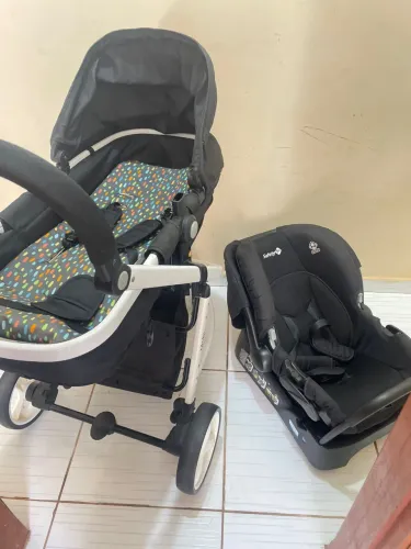 Carrinho de Bebê com Bebê Conforto Safety 1st TS Mobi Duo 3 Rodas até 15kg