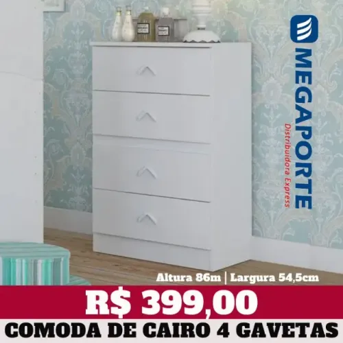 Cômoda Cairo 4 Gavetas Flex (Novo) Entrega Grátis!