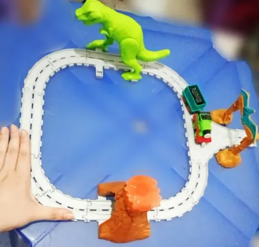 Pista Ferrovia Thomas e seus Amigos Aventura Dino dinossauro vulcão, brinquedo raro, colec