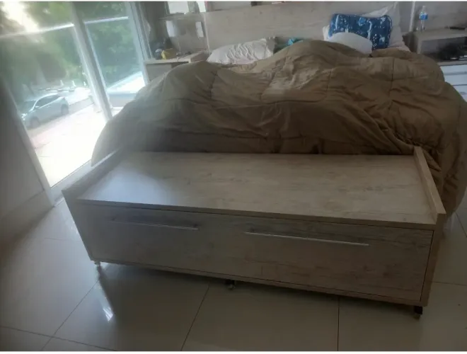 Venda rack, sapateira, mesa e baú com gavetão