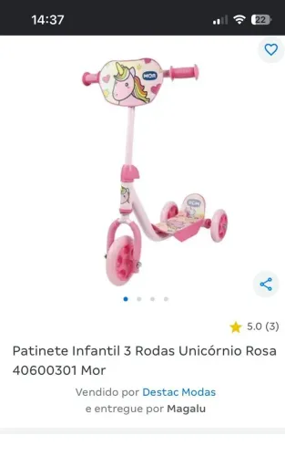 Patinete infantil feminino