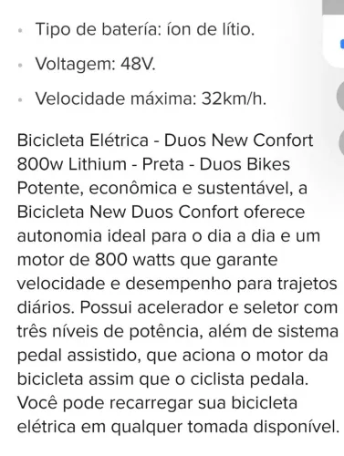 Bicicleta elétrica 