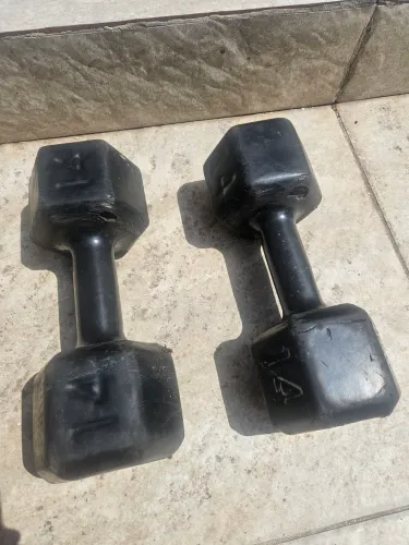 Par de halteres de 14kg emborrachado