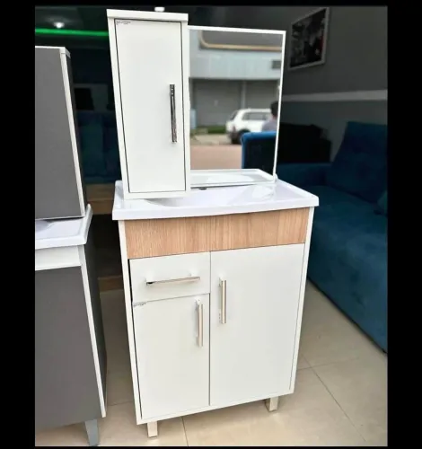 Kit Conjuntos Banheiro Balcão Cuba Marmorite Espelheira a partir 249