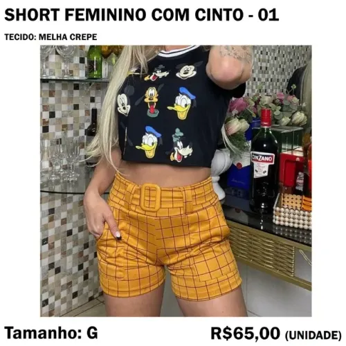 Short Feminino com Cinto