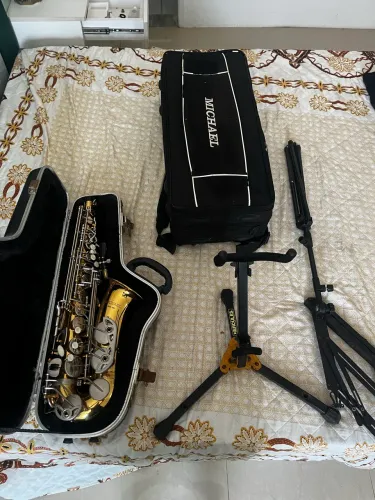 Saxofone Alto Michael + Kit Completo (Cases, Suportes e Acessórios)