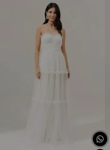 Vestido branco para noivas, debutantes e pré-wedding.