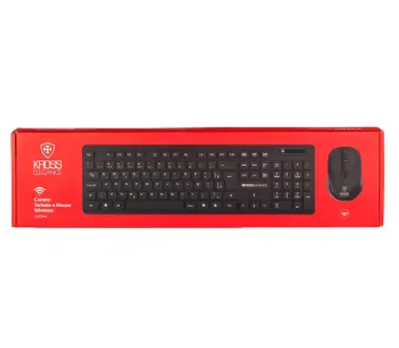 Combo Kross Teclado e Mouse USB, Sem Fio, Elegance - KE-KM558V1 | Preto