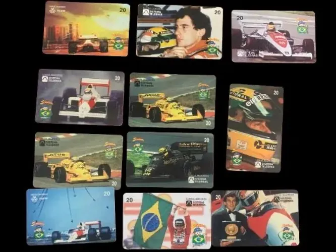 Lote: 11 cartões colecionáveis do Ayrton Senna