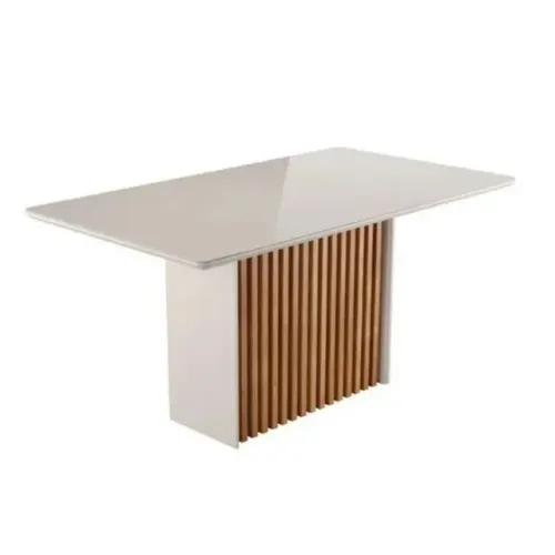 Mesa Cris 136cm Sonetto 1,60X0,90 Mel Tampo de Vidro Dividimos Em Até 10x Sem Juros