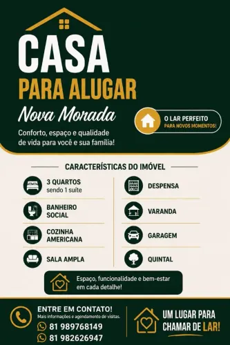 Casa grande para alugar