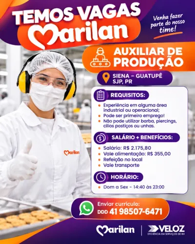 Auxiliar de Produção - SJP