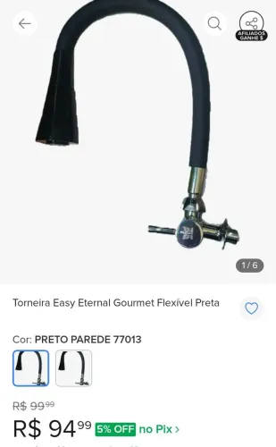 Torneira Easy Eternal Gourmet Flexível.